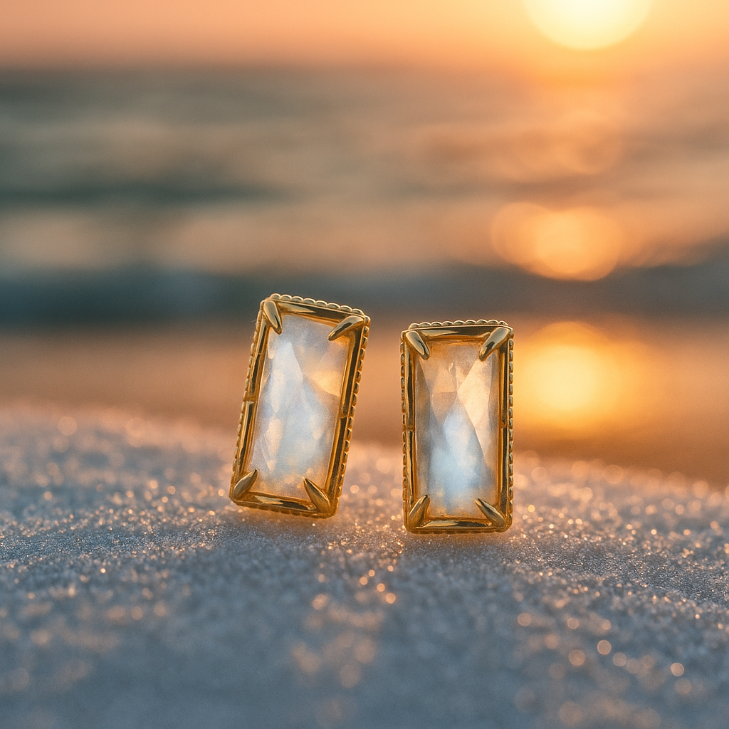 Riflessi di Luna – Golden earrings in 925 silver