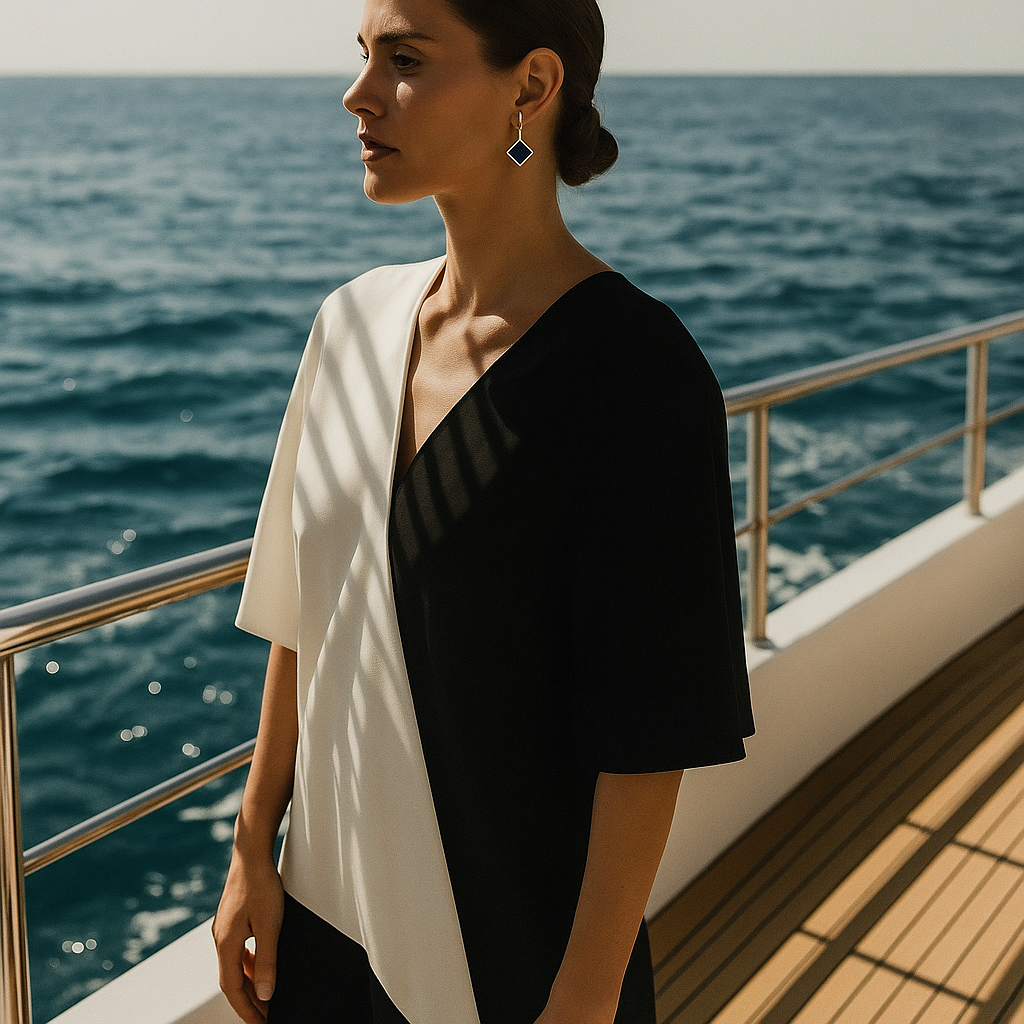 Keto | Earrings with square black stones