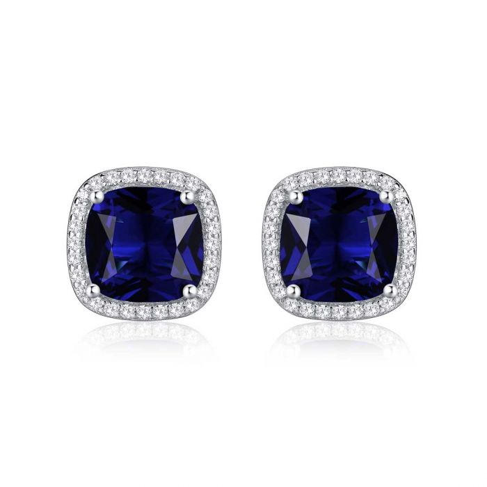 Boucles d'oreilles Saphir Carré
