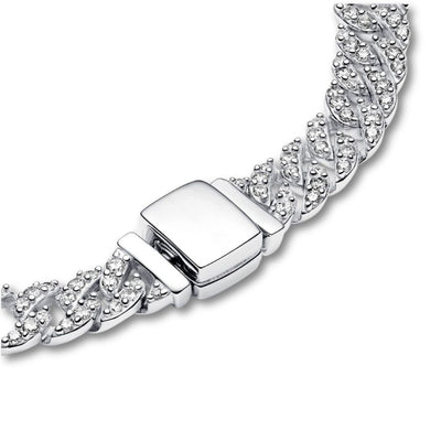 Bracelet Cubain en Moissanite | Or