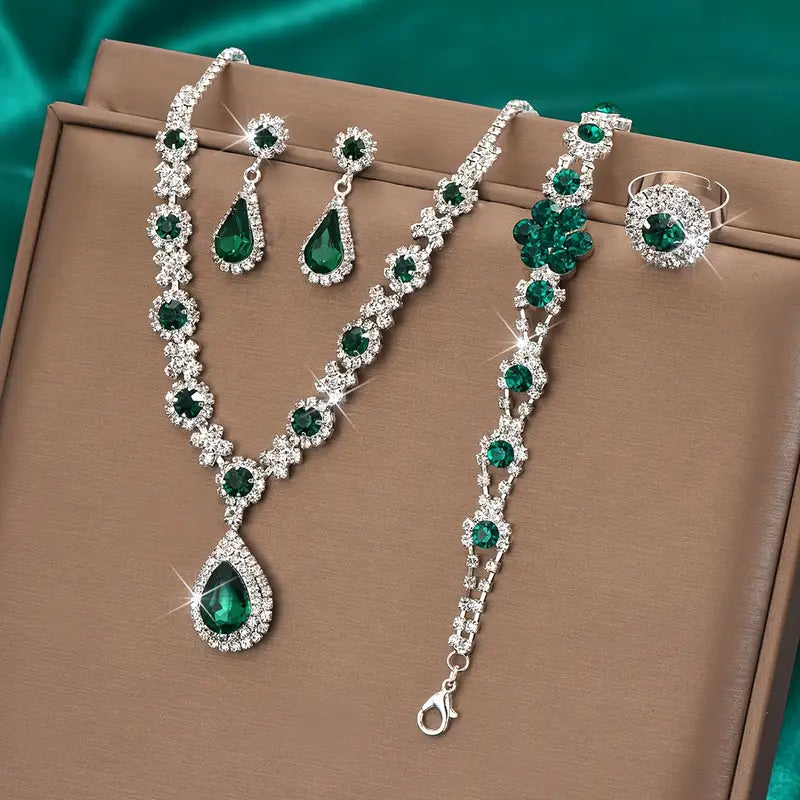 Ensemble de Bijoux Adriana Lysandre | Or Blanc