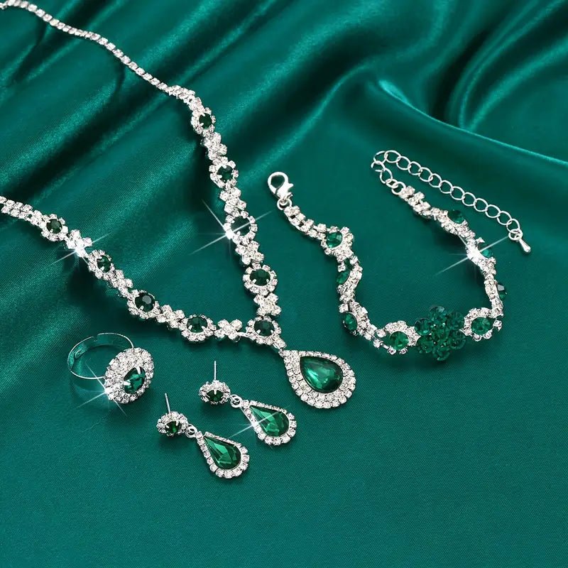 Ensemble de Bijoux Adriana Lysandre | Or Blanc