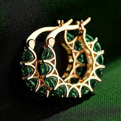 Boucles d'oreilles en créoles Elena Marlowe | Or blanc