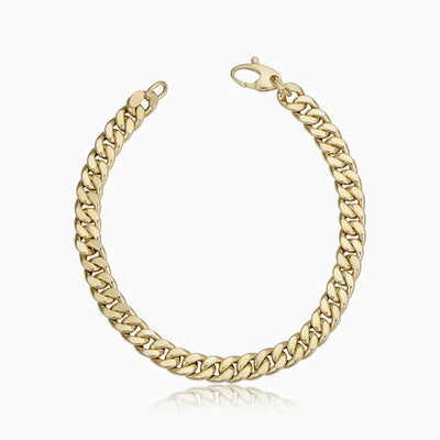 Bracelet Cubain en Or Blanc