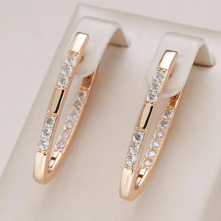 Boucles d'oreilles en zirconium exquis | Or blanc