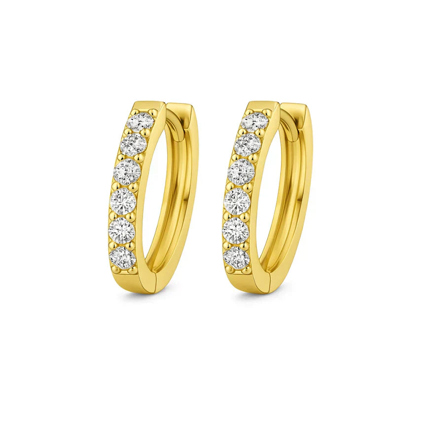 Boucles d'oreilles Huggie en Moissanite | Or