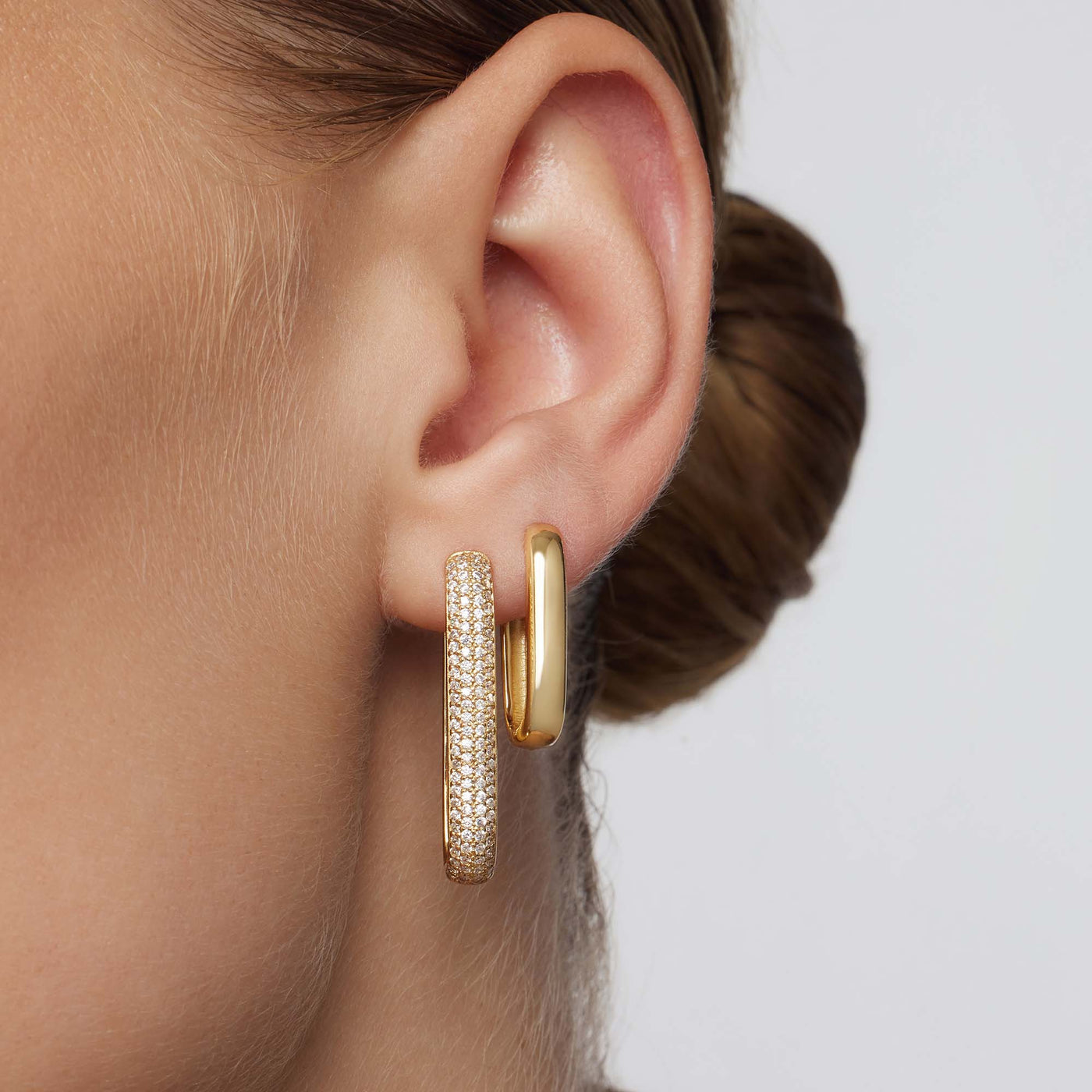 Grandes Boucles d'Oreilles Pavé Iconiques | Or