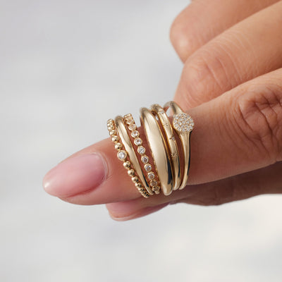 Bague Dôme Fine | Or Blanc