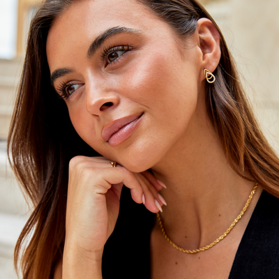 Boucles d'oreilles Lin en forme de goutte