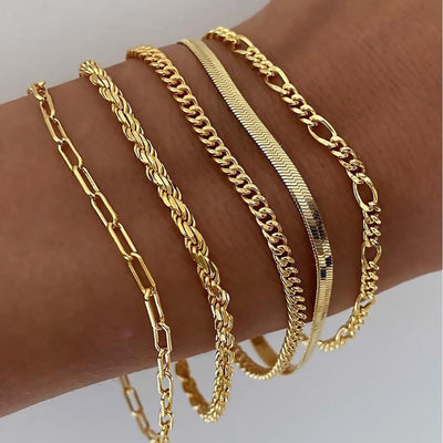 Ensemble de Bracelets Ellis Renner | Or Blanc
