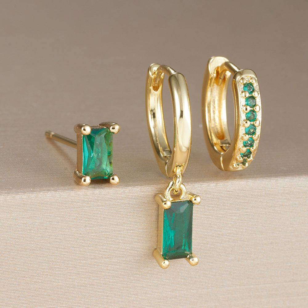 Zircon Cubique Vert Émeraude | Or