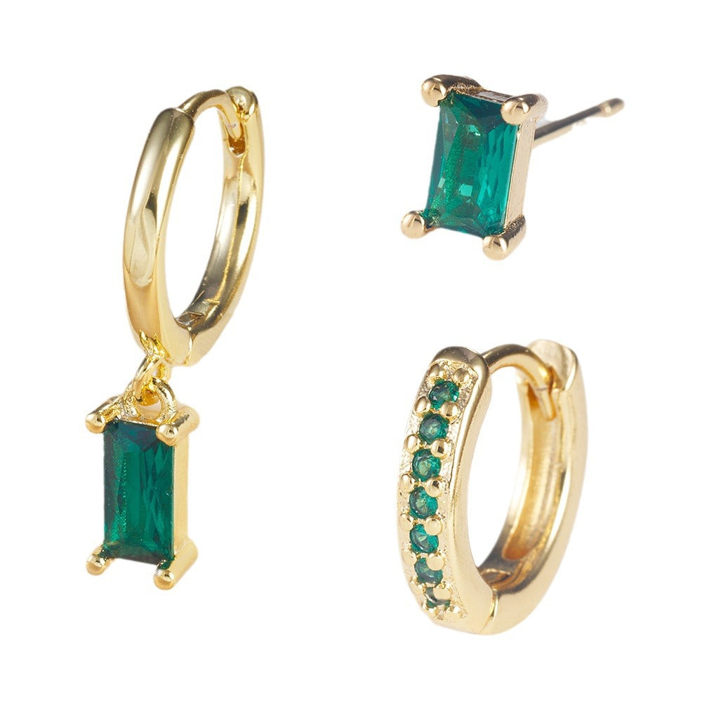 Zircon Cubique Vert Émeraude | Or