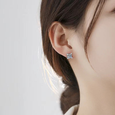 Boucles d'oreilles fleur Aurelie | Or blanc