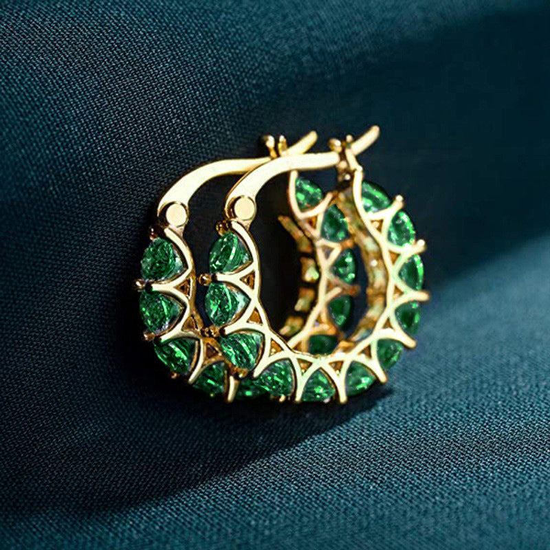 Boucles d'oreilles en créoles Elena Marlowe | Or blanc