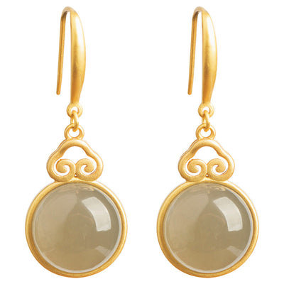 Boucles d'oreilles en pierre de lune verte vintage