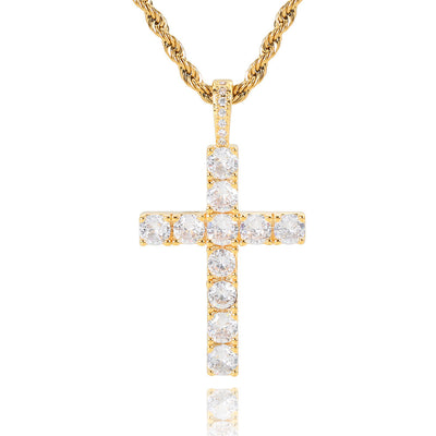 Collier croix en moissanite | Or blanc