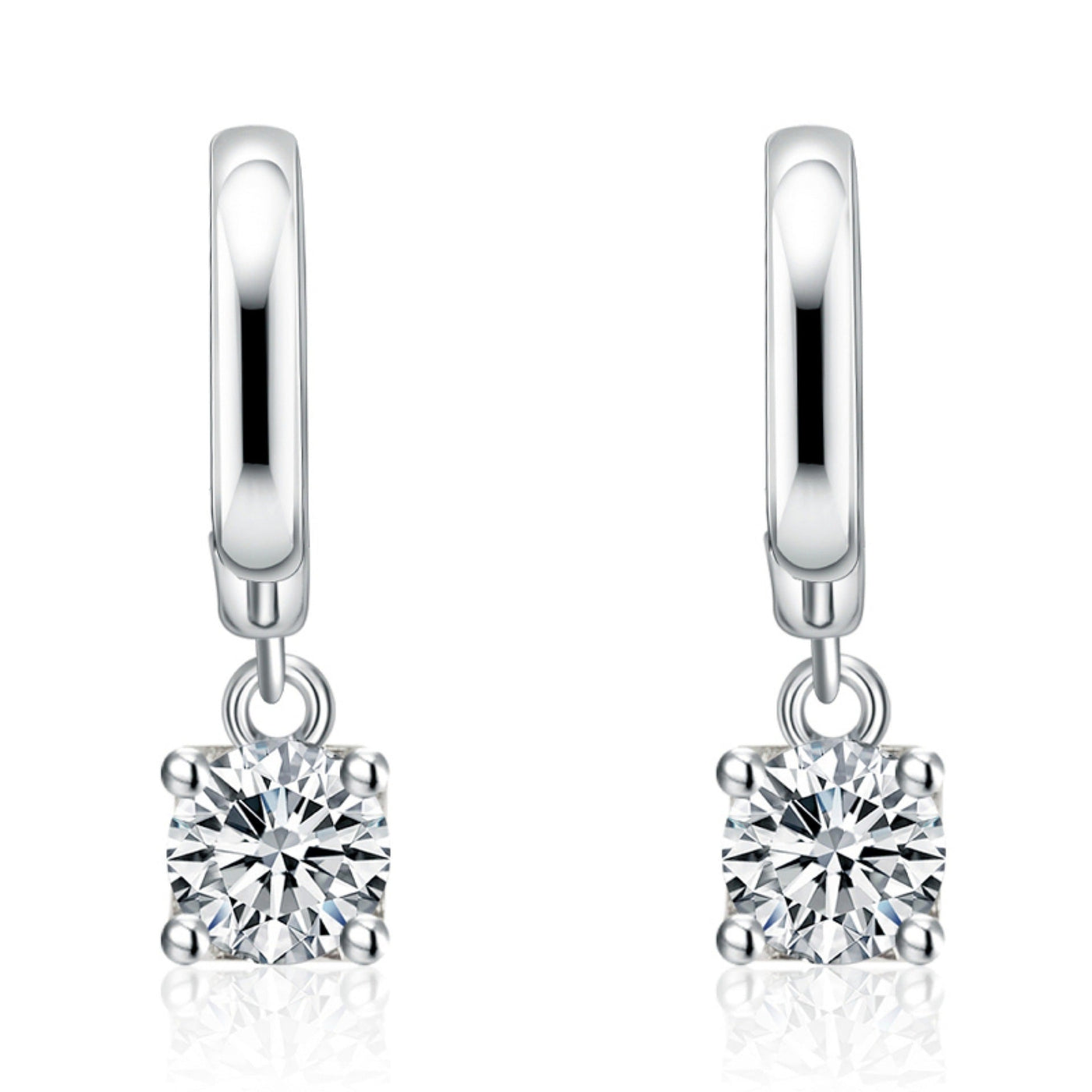 Boucles d'oreilles carrées Aurora | Or blanc