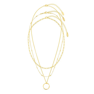 Collier à trois rangées Open Circle | Or