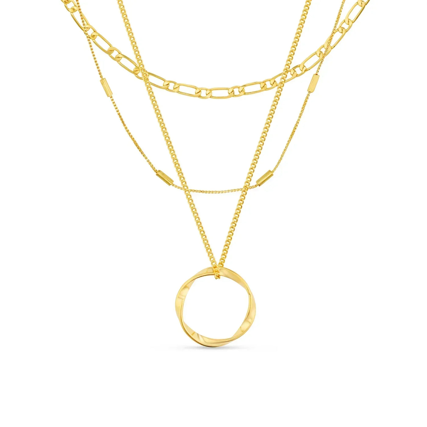 Collier à trois rangs Open Circle | Or