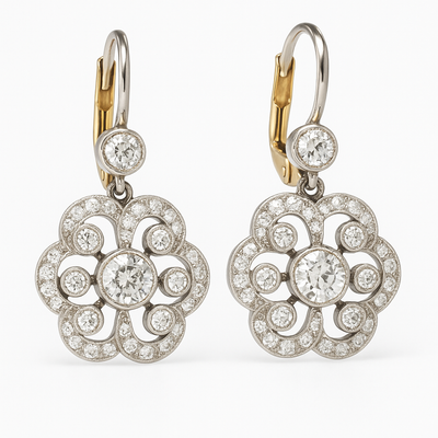 Vintage Mandala Crystal Earrings