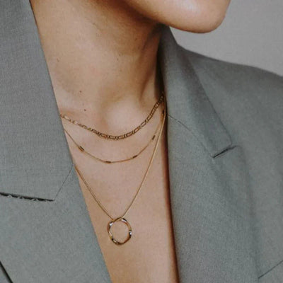 Collier à trois rangées Open Circle | Or