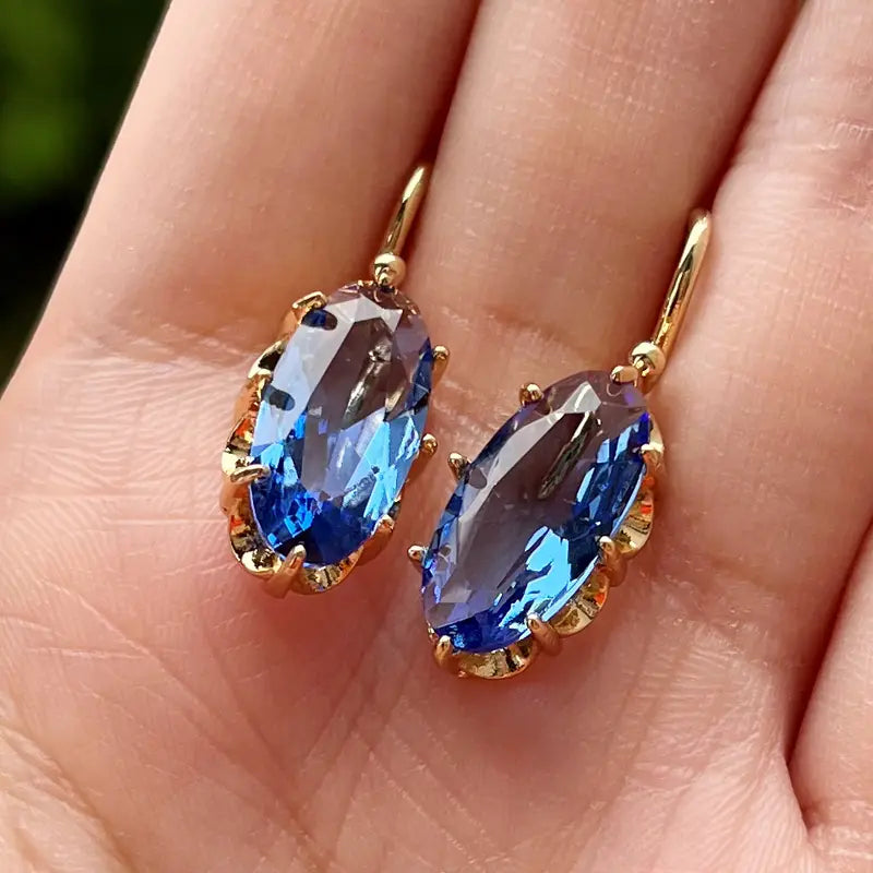 Boucles d'oreilles en or bleu doré