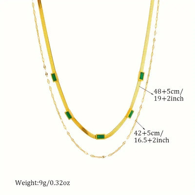 Collier rétro à double couche Sorella Gem | Or