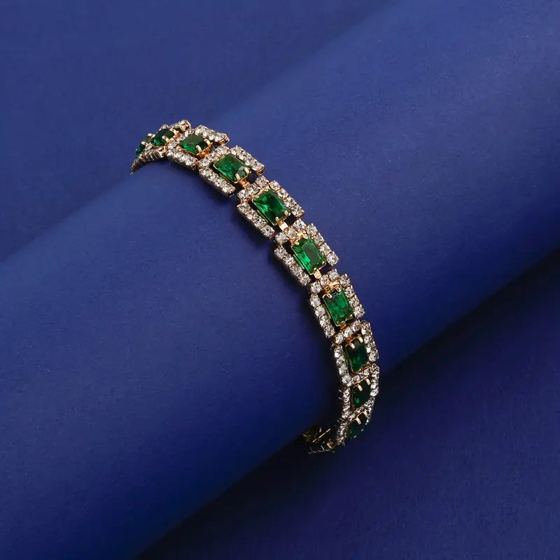 Bracelet Déclaration Émeraude Vert | Or