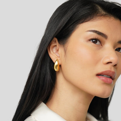 Boucles d'oreilles goutte d'eau en or Ame