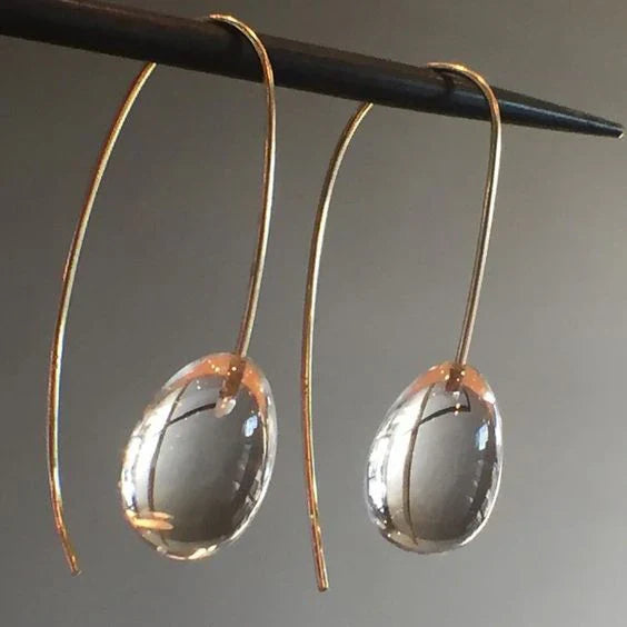 Boucles d'oreilles en cristal gris antique | Or