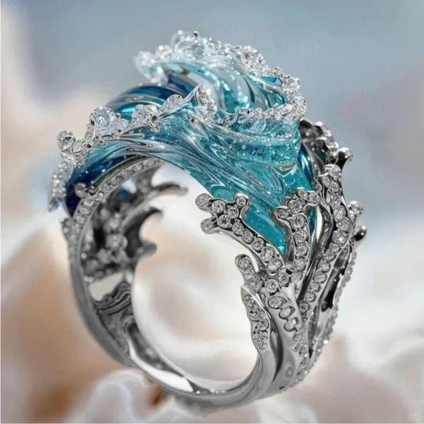 Bague de Promesse Azure | Or Blanc
