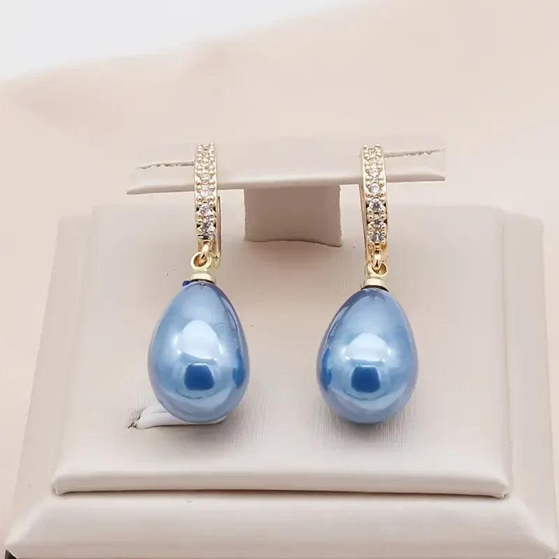 Boucles d'oreilles Blue Ocean Dew | Or