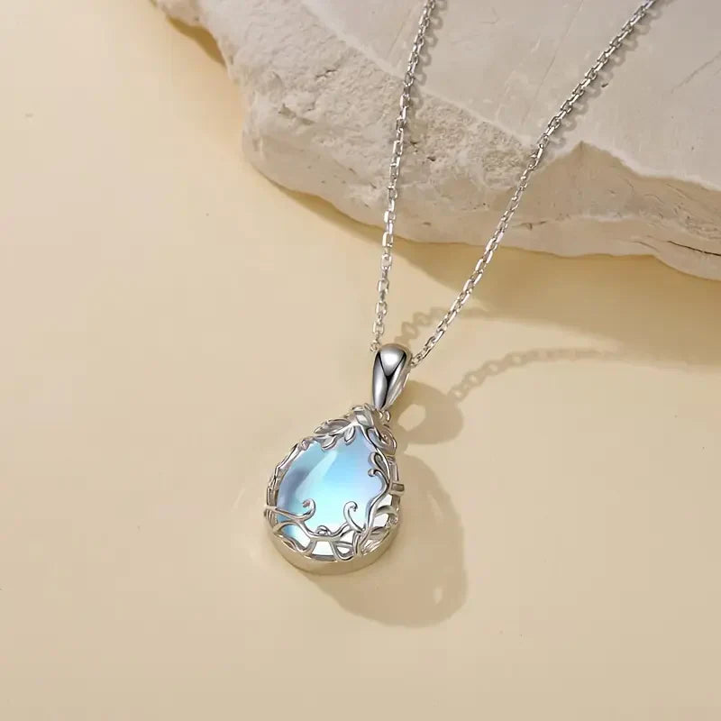 Collier Pendentif Glacier au Clair de Lune | Or Blanc