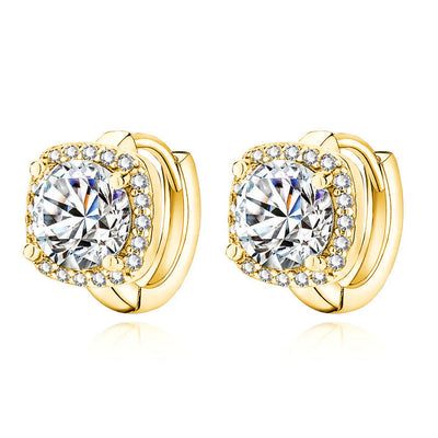Boucles d'oreilles carrées Nadine | Or Blanc
