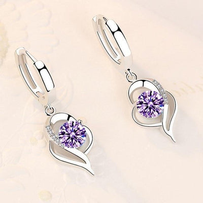 Boucles d'oreilles florales en argent sterling et zirconia | Or blanc