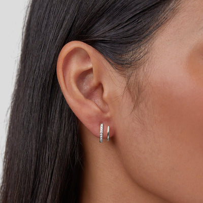 Boucles d'oreilles en argent et en cristal