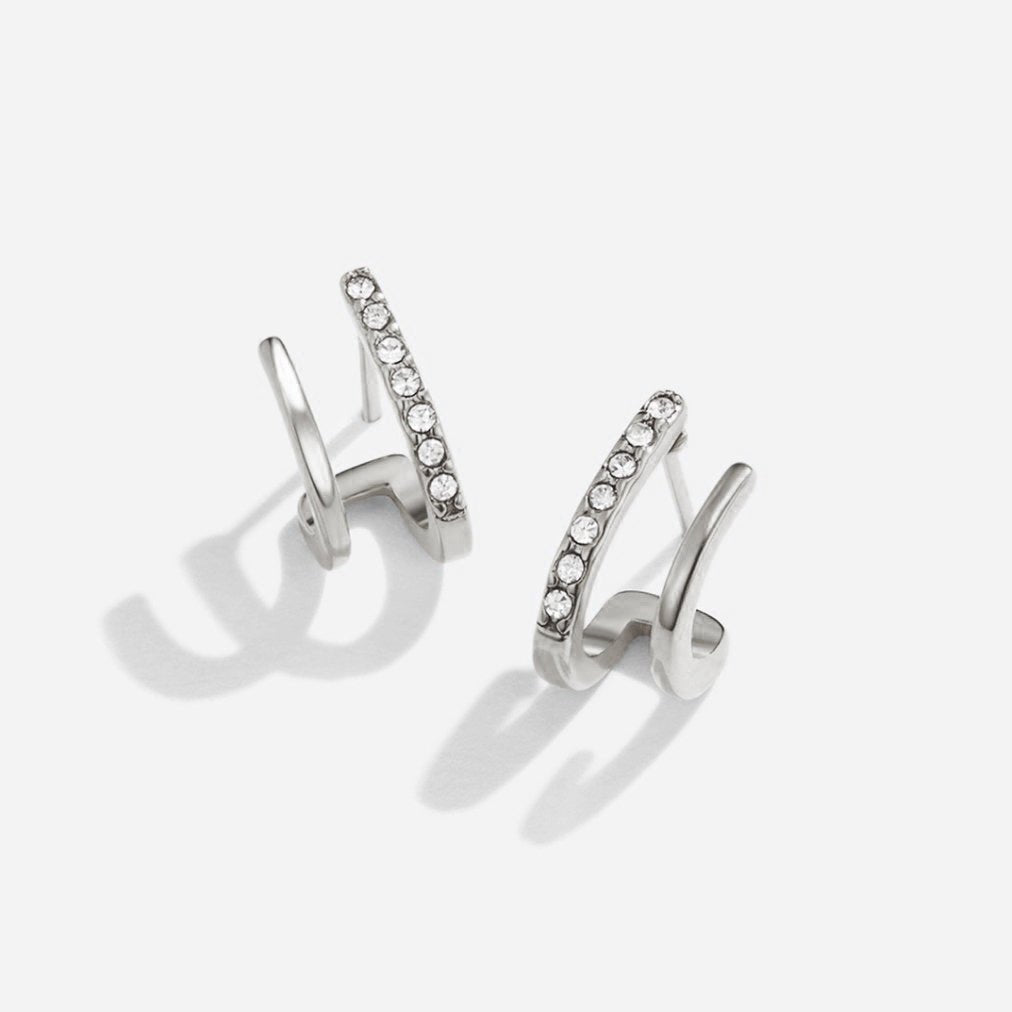 Boucles d'oreilles en argent et en cristal