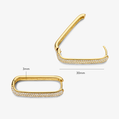 Grandes Boucles d'Oreilles Pavé Iconiques | Or